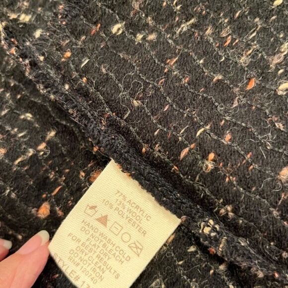 Mystree Wool Blend Side Zip Flap Lapel Jacket Tweed Orange Brown Size Small - Picture 7 of 10